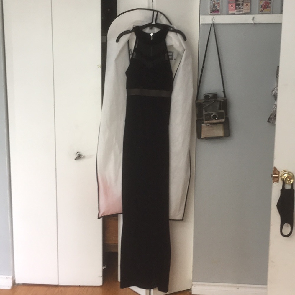 Le Chateau black velvet dress